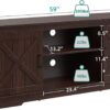 YITAHOME TV Stands for TV up to 65 Inch, Farmhouse Entertainment Center with Double Barn Doors & Storage Cabinets, Rustic TV Cabinet Media Console Table for Living Room, 59 Inches, Espresso