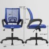 Office Chair Desk Chair Mesh Computer Chair with Lumbar Support Modern Executive Adjustable Chair Task Rolling Swivel Ergonomic Chair for Women Adults(Blue)
