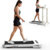 GOYOUTH 2 in 1 Under Desk Electric Treadmill Motorized Exercise Machine with Wireless Speaker, Remote Control and LED Display, Walking Jogging Machine for Home/Office Use