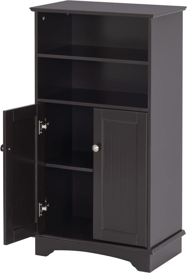 Spirich Modern Espresso Wood Bathroom Storage Cabinet, 23.62" W x 11.81"D x 40.15"H, 2 Doors, 3 Adjustable Shelves, Freestanding, Perfect for Bathroom, Entryway, Living Room & Dining Room