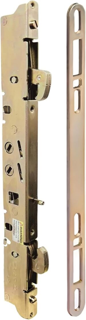 Alloy Steel Dual Point 9-15/16" Mortise Lock with 10-1/8" Faceplate for Sliding Patio Glass Door | Multi Point Locking Mechanism Replacement - Fix and Repair Door Hardware Security