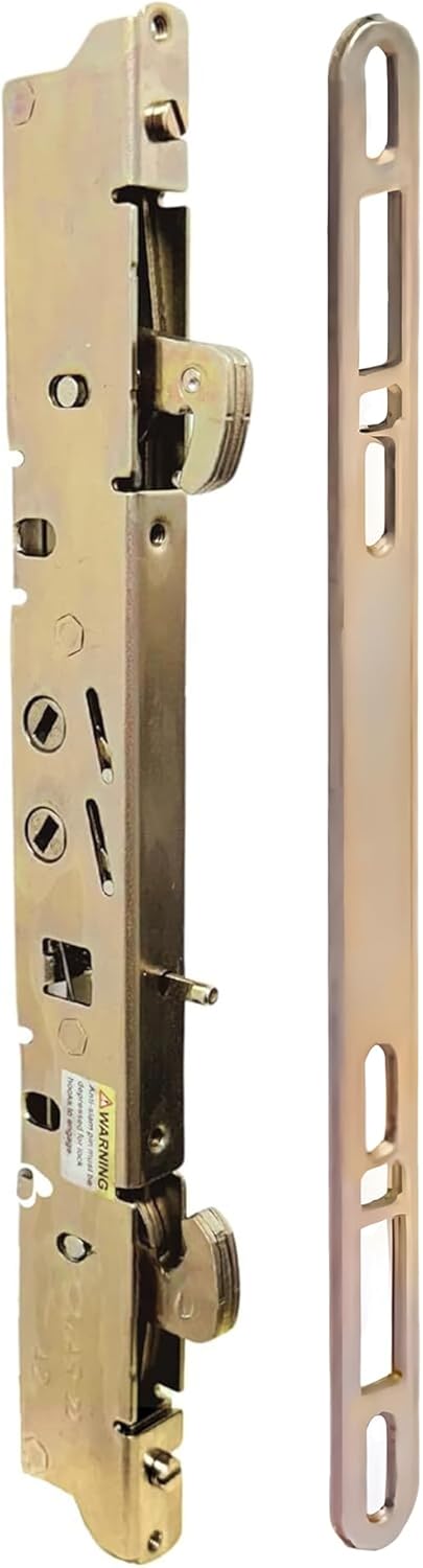 Alloy Steel Dual Point 9-15/16" Mortise Lock with 10-1/8" Faceplate for Sliding Patio Glass Door | Multi Point Locking Mechanism Replacement - Fix and Repair Door Hardware Security