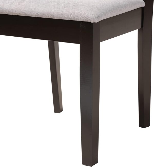 Baxton Studio Olympia Dining Set, 5-Piece, Grey/Espresso Brown