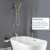 2 Handle Shower Faucet Set with Tub Spout Bathtub Shower Faucet Combo Set Shower System Complete Tub and Shower Trim Kit Brushed Gold Wall Mounted Shower Fixtures