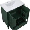 Linique 30" Bathroom Vanity with Sink Combo Set, Solid Wood Frame Modern Bathroom Storage Cabinet with a Large Drawer, a Adjustable Shelf and 2 Soft Closing Cabinet Doors with Organizer, Green