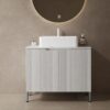 30" Bathroom Vanity with Sink, Modern Bathroom Vanities with 2 Soft-Closing Doors, Freestanding Bathroom Cabinet with Ceramic Basin and Carrara White Sintered Stone Counter Top-Colmar, White