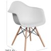 Flash Furniture 2 Pack Alonza Series White Plastic Chair with Wooden Legs