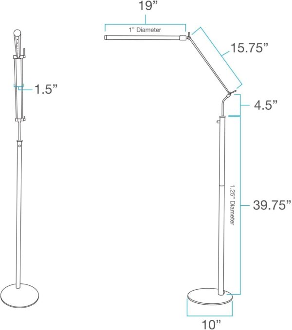 Cocoweb High Powered, dimmable, LED Floor Lamp - Fled-GPS (Black Brass)