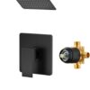 Alesco Shower Faucet Set, Black Tub Shower Faucet with 8-Inch Showerhead and Bathtub Spout, Showerhead and Handle Set Include Valve and Trim Kit, Matte Black
