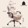 HDHDBA Executive Office Chair High Back Adjustable Home Computer Chairs Big and Tall Desk Chair Back Support Swivel PU Leather Chair with Lumbar Support
