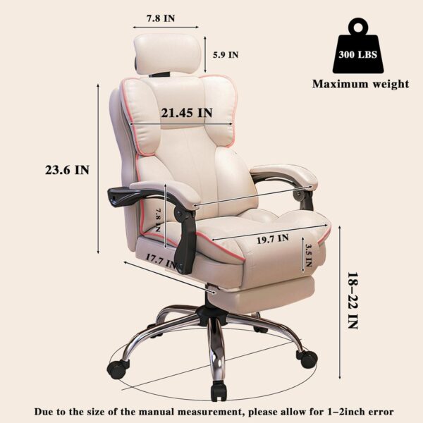 HDHDBA Executive Office Chair High Back Adjustable Home Computer Chairs Big and Tall Desk Chair Back Support Swivel PU Leather Chair with Lumbar Support