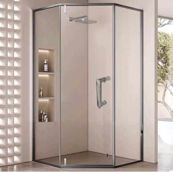 Luyckfrazy Shower Glass Door Handle - SUS304 Stainless Steel - Modern Entrance Glass Door Knob Push and Pull Bathroom Door Knobs - Towel Bar