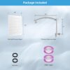Hibbent All Metal Rain Shower Head, 12'' High Pressure Rainfall Square Showerhead with 16" Shower Head Extension Arm, Solid Brass Adjustable Shower Arm Extender, Waterfall fixed Showerheads, Chrome
