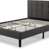 ZINUS Lottie Upholstered Platform Bed Frame, Mattress Foundation, Wood Slat Support, No Box Spring Needed, Easy Assembly, Grey, Queen