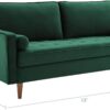 Modway EEI-3764-GRN Valour Performance Velvet Sofa, Green