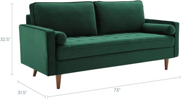 Modway EEI-3764-GRN Valour Performance Velvet Sofa, Green