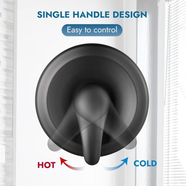 Bathtub Shower Faucet Set Wall Mounted 6 Inch 5-Spray Rainfall Shower Head with Rough-in Valve Single Handle Control Shower Trim Kit without Tub Spout, Oil Rubbed Bronze