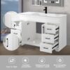 48’’ Bathroom Vanity with Sink,Undermount Ceramic Sink-Modern Bathroom Cabinet with 6 Soft-Close Drawers & 2 Doors Spacious Storage Cabinet,White