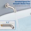 Airuida Round Shower System Set with Tub Spout,Wall Mount 3 Function Rain Shower Faucet Set,2 Functions Handheld Shower Tub Spout Tub Shower Combo Set Fixtures 12 Inches Shower Head Brushed Nickel