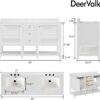 Deer Valley 60'' Bathroom Vanity with Double Sink Top, Pre-Assembled Modern Wood Bathroom Cabinet Sink Combo with Backsplash, Soft Closing Doors, Multifunctional Storage Space Vanity (White)