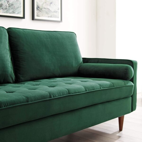 Modway EEI-3764-GRN Valour Performance Velvet Sofa, Green