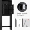 Over The Toilet Storage Cabinet, Over The Toilet Storage with Adjustable Shelf and Double Doors, Above Toilet Storage Cabinet for Bathroom Storage Over Toilet Bathroom Organizer (Black)