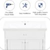 30" Bathroom Cabinet Vanities with Sink Set Combo, Storage Cabinet with Doors and Drawer, Solid Wood, Modern Style, White