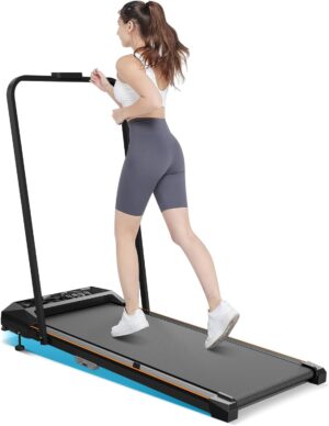 Walking Pad Treadmill, 2.5HP Under Desk With Remote Control & LED Display, Quiet for Compact Space, Portable for Home Office Use