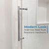 Fab Glass And Mirror Frameless Sliding Shower Door 48" X 72", Adjustable Width 44-48", 5/16" Thick Tempered Glass, Brushed Nickel
