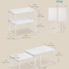 SONGMICS Cabinet Organizer Shelf, Set of 2 Kitchen Counter Shelves, Kitchen Storage, Spice Rack, Stackable, Expandable, Metal and Engineered Wood, Cloud White and Snow White UKCS02W01