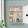 Uniclife Wall Mount Medicine Cabinet with Combination & Key Lock Locking First Aid Cabinet Lockable Medical Cabinet Large Capacity Medicine Organizer Secure Steel Wall Cabinet Metal Storage Box, White