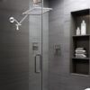 Cobbe Rainfall Shower Head for Bathroom, 11.8 Inch Large Rectangular with Adjustable Stainless Steel 11 Inch Extension Arm - Premium Quality Luxury Experience, 1-Min No Tools Installation, Chrome