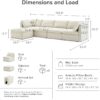 mopio Oversized Modular Sectional Sofa with Fully Removable Covers and Storage, Convertible U & L Shaped Sectionals, Modern Cloud Couch with Ottoman Chaise (Oat Fabric, 5 Seats, L)
