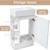 18.6" Small Bathroom Vanity with Sink - Bathroom Cabinet with Two-Tier Shelf, Toilet Paper Holder and Soft Closing Door