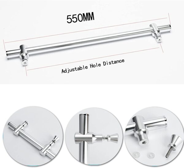 Adjustable Hole Distance Knob Handle Replacement with Bathroom Accessories, Stainless Steel Shower Enclosure Glass Door Button, Polish Chrome Towel Bar