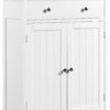 Yaheetech Free Standing Bathroom Cabinet with 1 Drawer 2 Doors and Adjustable Shelf, Wooden Entryway Storage Cabinet, 11.8D x 23.6W x 31.5H in, White