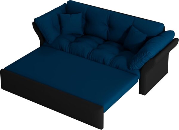 3 in 1 Convertible Sleeper Sofa Bed Queen Size - Modern Cloud Futon Loveseat Couch Pull Out Sofabed Lounge Chaise w/Thicked Cushions and 2 Throw Pillows for Living Room Office RV Small Places