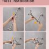 Cobbe Rainfall Shower Head for Bathroom, 11.8 Inch Large Rectangular with Adjustable Stainless Steel 11 Inch Extension Arm - Premium Quality Luxury Experience, 1-Min No Tools Installation, Chrome