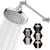 61RaqwUHWBL._AC_SL1000_.jpg HarJue High Pressure Shower Head with 11 IN Adjustable Arm, Rainfall with Shower Arm-Make Water Flow Down Vertically for Better Bathing Experience(5 In, Chrome)