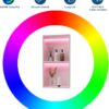 2-Tiers 12x24 Wall Niche with RGB LED Light Strips, White Shower Niche Cabinet, Stainless Steel Bathroom Shelf, NO Tile Needed Recessed Cubby Storage Organizer