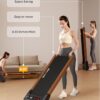 FYC Wooden Walking Pad, Under Desk Treadmill for Home Compact Mini Treadmills with Remote Control, 265lbs Capacity Low Noise Portable Walking Jogging Machine Installation-Free
