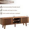 Living Room Table Sets of 2, Mid Century Coffee Table & Dresser TV Stand, Sliding Door Coffee Table with Storage, Modern TV Stand for Bedroom, Living Room (Walnut)