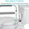 Vive Toilet Safety Rail - Adjustable Grab Bar - Compact Support Frame with Handrail for Bathroom Toilet Seat - Easy Installation for Handicap Senior Bariatrics, Elderly Balance - Padded Hand Armrest