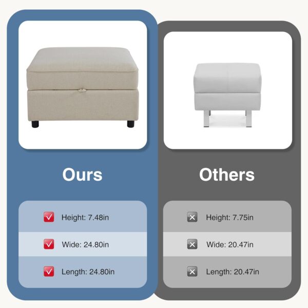DUMOS Convertible U-Shaped Sectional Sofa Couch with 6 Seats 6 Backs with Ottoman, Modern Modular Sleeper with Storage for Living Room, Comfy Extra Deep Seats for Lounge, Beige