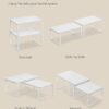 SONGMICS Cabinet Organizer Shelf, Set of 2 Kitchen Counter Shelves, Kitchen Storage, Spice Rack, Stackable, Expandable, Metal and Engineered Wood, Cloud White and Snow White UKCS02W01