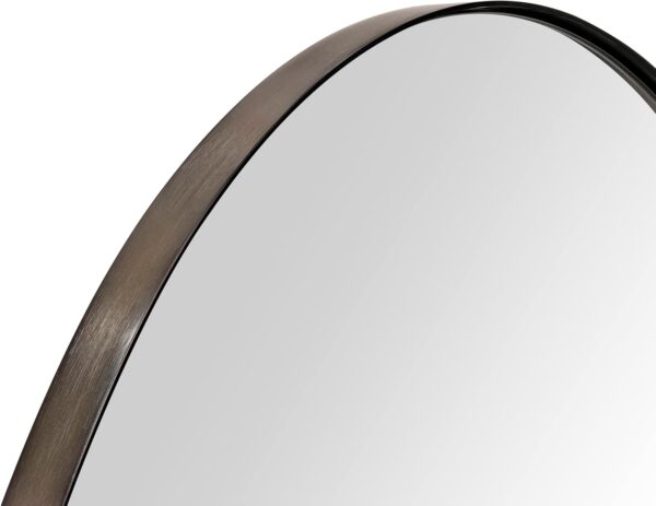 Oil Rubbed Bronze Arched Recessed Bathroom Medicine Cabinet with Mirror Stainless Steel Metal Framed Rectangular Bathroom Cabinet with Mirror 16x28.3''