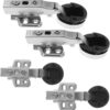 Homoyoyo 4pcs Slow Closing Cabinet Hinge Damping Hinges for Glass Doors Corrosion-Proof Steel Modern Design Easy to Install