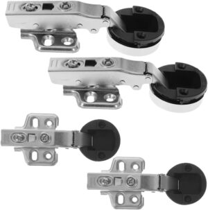 Homoyoyo 4pcs Slow Closing Cabinet Hinge Damping Hinges for Glass Doors Corrosion-Proof Steel Modern Design Easy to Install