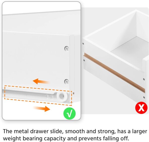 Yaheetech Bathroom Floor Cabinet, Kitchen Freestanding Storage Organizer, Large Side Cabinet with Doors, Drawer & Adjustable Shelves for Living Room, Entryway, 12" D x 29.5" W x 31.5" H, White