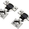 Ravinte 60 Pack (30 Pairs) 1/2 Inch Overlay Soft Close Hinges for Kitchen Cabinets - Satin Nickel Hidden Concealed Hinge, Stainless Steel, Self Closing